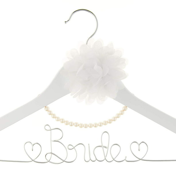 1 Ella Celebration Bridesmaid Hanger Wood and Wire Hangers for Bridesmaids Bridal Party Gifts 